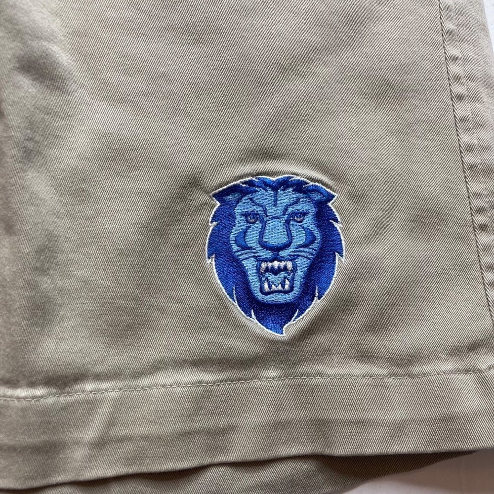 Nike Team Columbia Lions Khaki Shorts Mens 38 Embroidered Patch Swoosh NYC - Picture 2 of 8